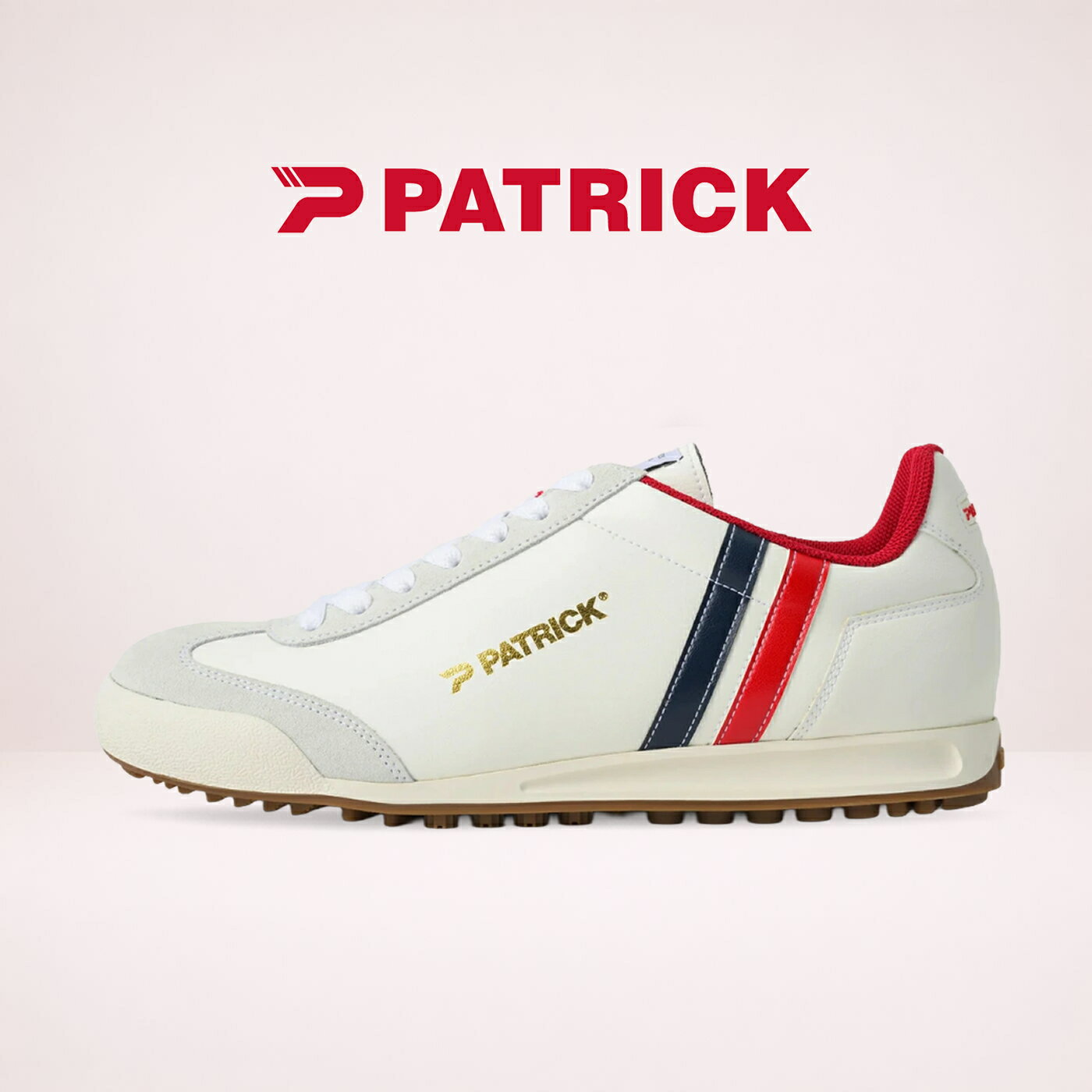 Other - 返品交換送料無料PATRICK パトリック SAMBA-CP/SL W/NR サンバ・カップ/シンセティックレザー W/NR ホワイト/ネイビーレッド 靴 スニーカー スパイクレス ゴルフシューズ 日本製 メンズ レディース