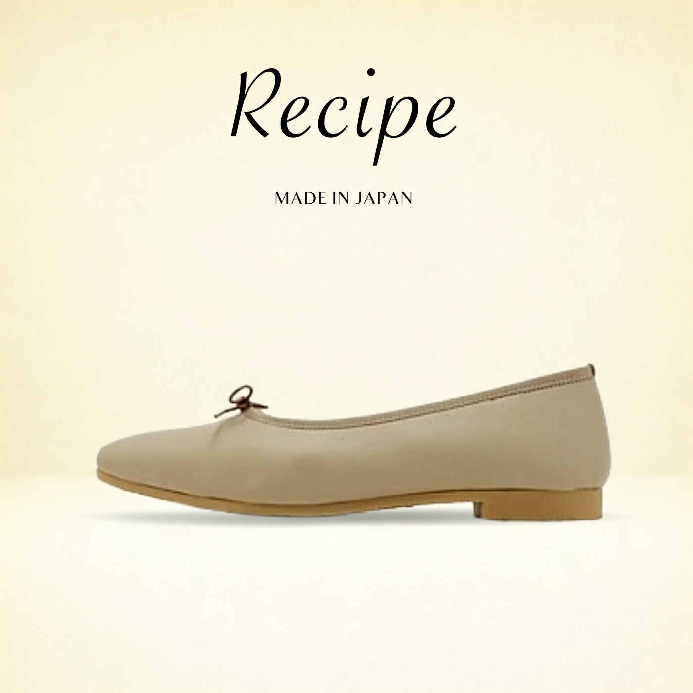 乐天商城 - 返品交換送料無料 Recipe レシピ RP-262 深リボンバレエ GG グレージュ スリッポン スリップオン 靴 レディース ギフト プレゼント