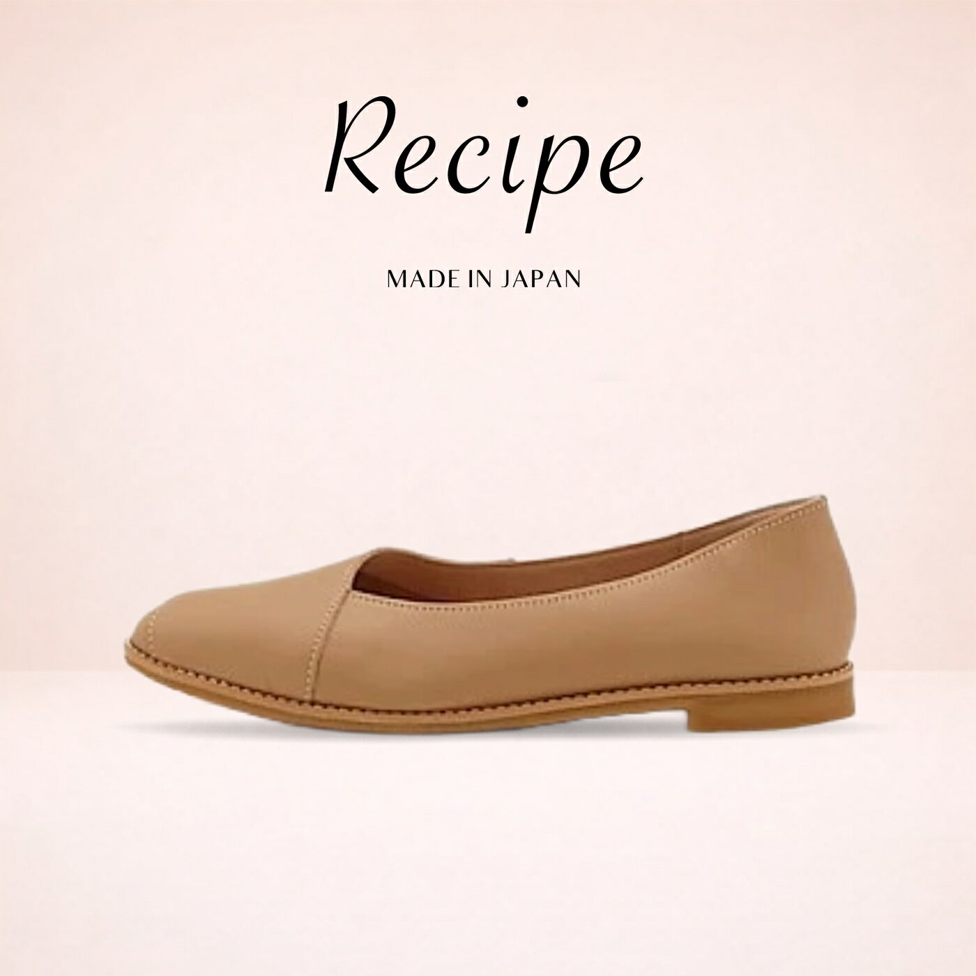 乐天商城 - 返品交換送料無料 Recipe レシピ RP-531 斜めラインスクエアシューズ LBR ライトブラウン スリッポン スリップオン 靴 レディース ギフト プレゼント