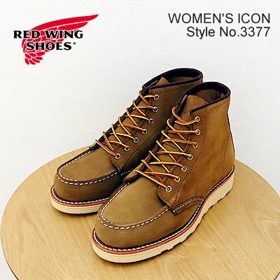 レッドウイング 返品交換送料無料 RED WING レッドウィング 3377 WOMEN'S 6" Classic Moc ウィメンズ 6インチ クラシックモック Olive"Mohave" オリーブ"モハベ" ラフアウト スエード