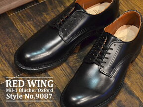 【返品交換送料無料】RED WING レッドウィング 9087 Mil-1 Blucher Oxford ミル・ワン・ブルーチャー・オックスフォード Black Esquire ブラック エスカイヤ