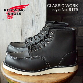 【返品交換送料無料】RED WING レッドウィング 8179 CLASSIC WORK 6"MOC-TOE クラシックワーク 6インチ ラウンド モックトゥ BLACK CHROME ブラック クローム