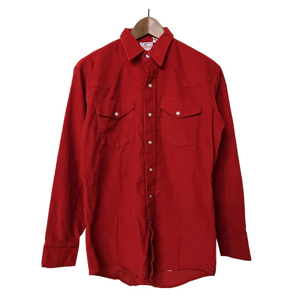 prentiss OUTDOORS （プレンティス アウトドア） Wポケット コーデュロイシャツ メンズ レッド 【USAデッドストック】 アメリカ 長袖シャツ カジュアルシャツ ウエスタン アメカジ ワーク 【レア】【希少】