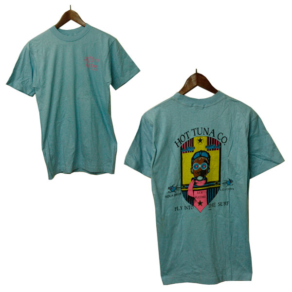 HOT TUNA（ホットツナ）80年代 ピラニア プリントTシャツ メンズ,Tシャツ,ブランド,オーストラリア,サーフ,87年,デッドストック,アメリカ製,ブルー,希少,レア,未使用