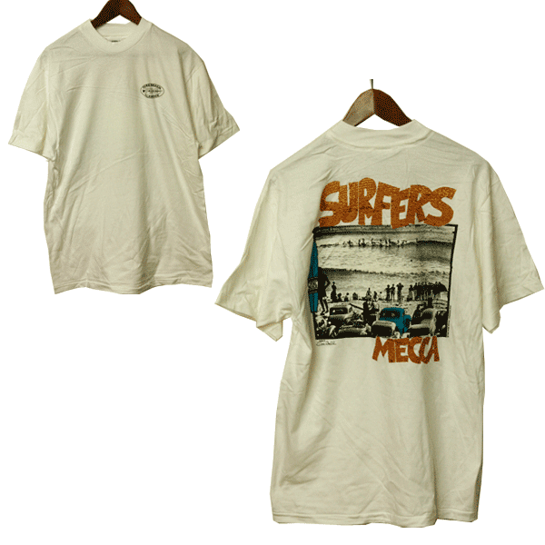 PURE BEACH CLASSICS（PBC ピュアビーチクラシックス）プリント Tシャツ メンズ,デッドストック,ホワイ..