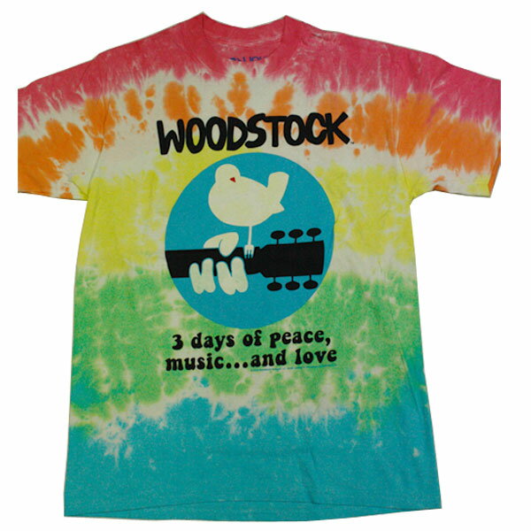 WOODSTOCK（ウッドストック）Tシャツ メンズ,プリントTシャツ,タイダイ,ロックフェス,カジュアル,アメリカ,USA,レア,希少