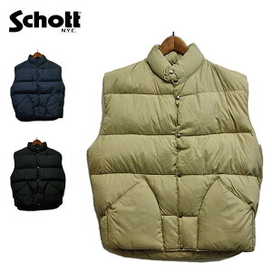 Schott（ショット）ダウンベスト メンズ,ダウン,ベスト,海外ブランド,アメリカ,USA,ベージュ,ネイビー,ブラック,デッドストック,レア,希少