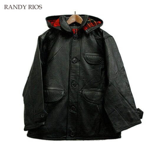 RANDY RIOS (ランディーライオス) フード レザージャケット ネルチェック柄の裏地付き メンズ 【デッドストック】 本革 ジャケット コート ブラック チェック柄 カジュアル きれいめ 【レア】 RANDY RIOS (ランディーライオス) フード レザージャケット ネルチェック柄の裏地付き メンズ 【デッドストック】 本革 ジャケット コート ブラック チェック柄 カジュアル きれいめ 【レア】