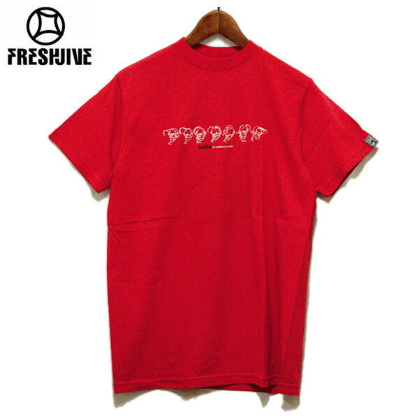 FRESH JIVE（フレッシュジャイブ）ストリート プリントTシャツ メンズ レッド,Tシャツ,デッドストック,ブランド,アメリカ,USA,レア,希少