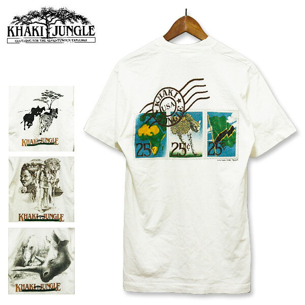Rakuten - KHAKI JUNGLE（カーキ ジャングル）プリント Tシャツ メンズ 90年代,デッドストック,アメリカ,USA,ホワイト,カジュアル,レア,希少