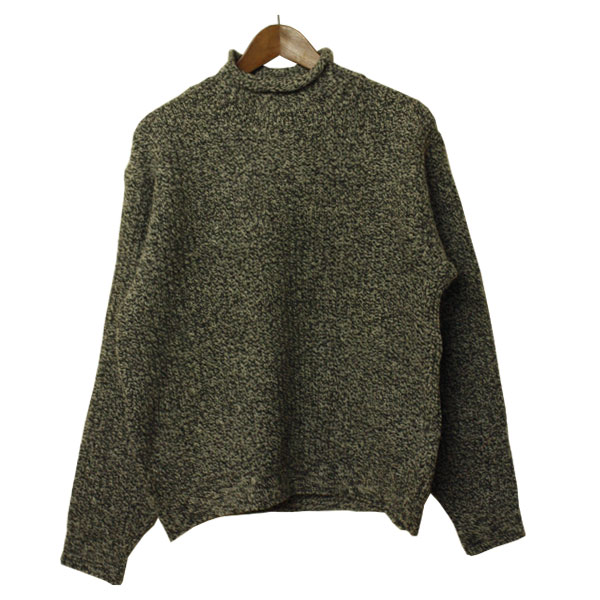 RAGG(ラグ)ハイネックセーター メンズ,ニット,ウール,ロールネック,アメリカ製,USA,シンプル,カジュアル,ナチュラル,チャコール,デッドストック,レア,希少,未使用