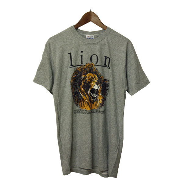 Rakuten - アニマルプリント Tシャツ Hanes（ヘインズ）メンズ,デッドストック,アメリカ製,USA,動物,ライオン,lion,カジュアル,シンプル,レア,希少,未使用