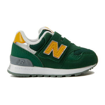 【new balance】IO313-GRグリーン/イエロー【ハーフサイズ】【C-CAP】【Ndurance】【MPC加工】【キッズ専用ラスト】【なみなみインソール】【イージースライド】