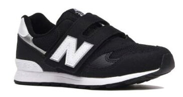 ☆【new balance】PO313BW　ブラック/ホワイト　【子供靴】【マジック】【ハーフサイズ】【C-CAP】【Ndurance】【MPC加工】【キッズ専用ラスト】【なみなみインソール】【イージースライド】