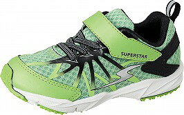 【バネのチカラ】スーパースターK1019ライム2E【子供靴】【通園・通学履】【パワーバネ】【洗えるインソール】【耐摩耗ソール】【軽量設計】【ハーフサイズ】【ゾーンブレイザー】