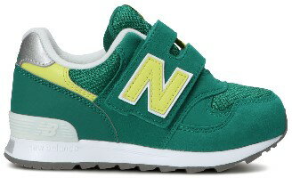 ☆【new balance】PO313GNグリーン/ライム【子供靴】【マジック】【ハーフサイズ】【C-CAP】【Ndurance】【MPC加工】【キッズ専用ラスト】【なみなみインソール】【イージースライド】