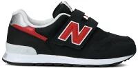 ☆【new balance】PO313CRブラック/レッド【子供靴】【マジック】【ハーフサイズ】【C-CAP】【Ndurance】【MPC加工】【キッズ専用ラスト】【なみなみインソール】【イージースライド】