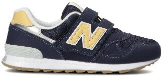 ☆【new balance】PO313NPネイビー/イエロー【子供靴】【マジック】【ハーフサイズ】【C-CAP】【Ndurance】【MPC加工】【キッズ専用ラスト】【なみなみインソール】【イージースライド】
