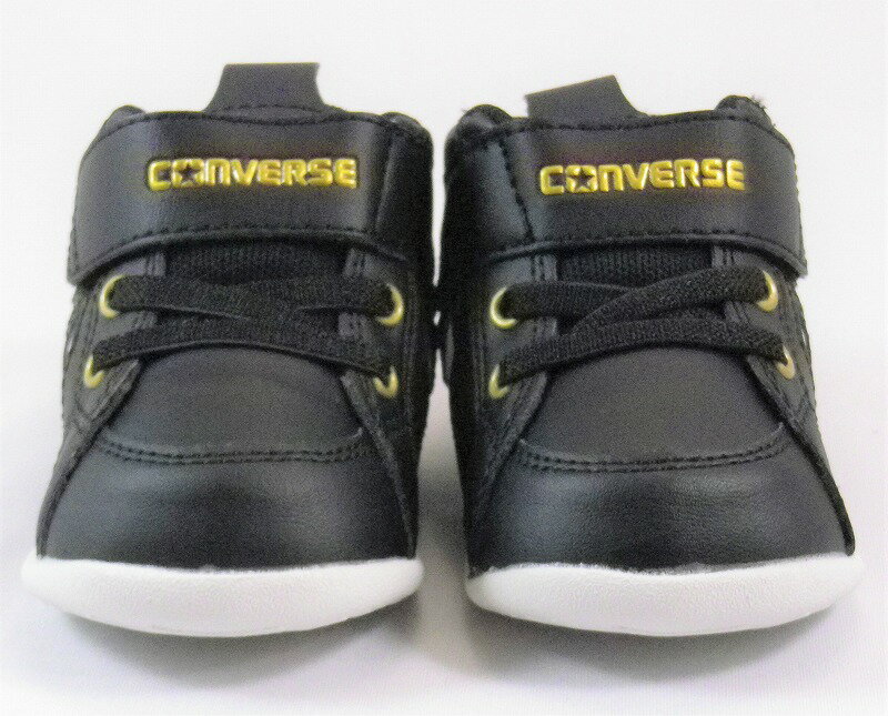 CONVERSE ミニインチスターブラック/ゴールド 37301931ベビー靴 子供靴 MINI INCHSTAR ルーミーラスト カップインソール フレックスポイント オープンタン ビックタブ ファーストシューズ ベビーシューズ ミッドカット コンバースベビー 赤ちゃんシューズ 赤ちゃん靴