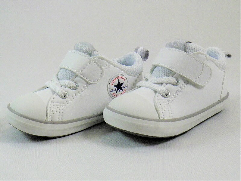 『12cm～13cm』ベビーシューズ CONVERSE ミニオールスターN-V-1ホワイト/ホワイト　7SD142 37301971子供靴 脱がせやすく履かせやすいワンベルト 取り外せる抗菌リムーバブルインソール コンバースベビー靴 ファーストシューズ 出産祝い プレゼント 赤ちゃん用品