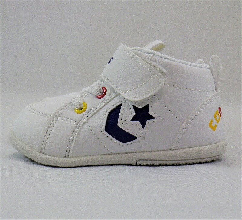 CONVERSE ミニインチスターホワイト/ネイビー 37300841ベビー靴 子供靴 MINI INCHSTAR ルーミーラスト カップインソール オープンタ