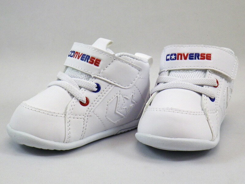 CONVERSE ミニインチスターホワイト/トリコ 37303081 ベビー靴 子供靴 MINI INCHSTAR 7SD951 ルーミーラスト カップインソール フレックスポイント ファーストシューズ ベビーシューズ ミッドカット コンバースベビー 赤ちゃんシューズ 赤ちゃん靴 ギフト