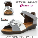 SPORTH スポルス5942ライトブルーC 婦人靴 本革 国産 衝撃吸収 軽量設計 MadeinJapan 月星 ムーンスター ミセスの夏靴 サンダル サマー...