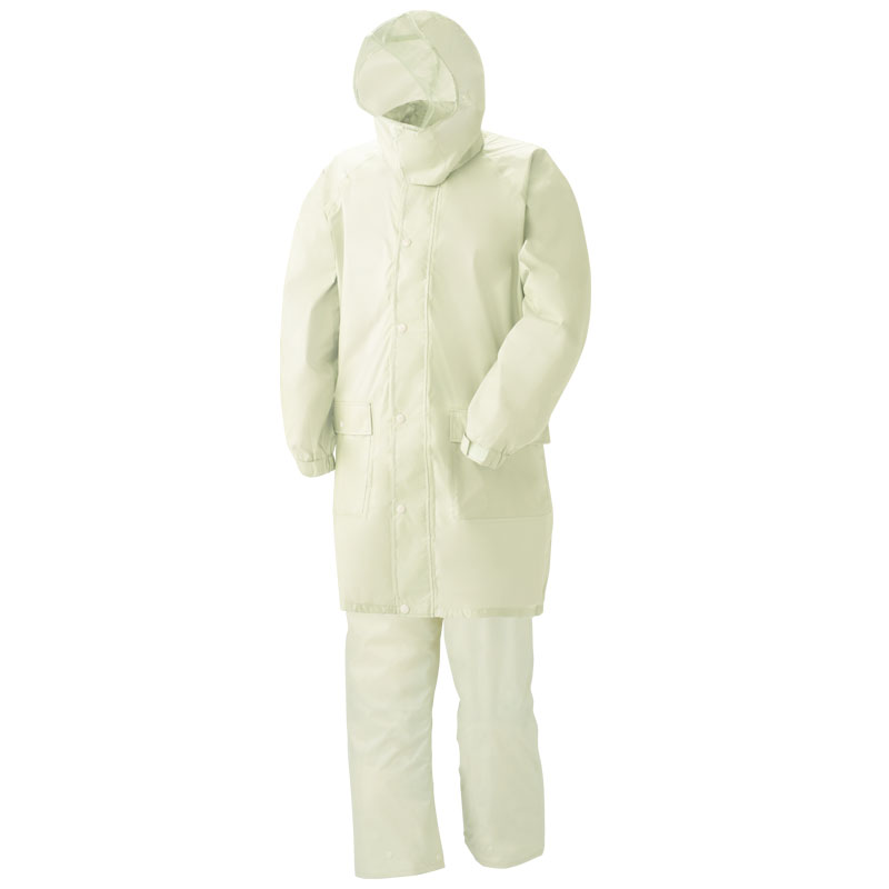 レインウェア『透湿レインスーツ・リュック型A-622アイボリー』通学用レインウェア 自転車通学 強力防水 レインスーツ カッパ 合羽 雨の日 送料無料 通学 中学生 高校生 パンツタイプ 反射材 反射テープ 視認性アップ スミクラ株式会社　雨衣 リュック対応 透湿防水