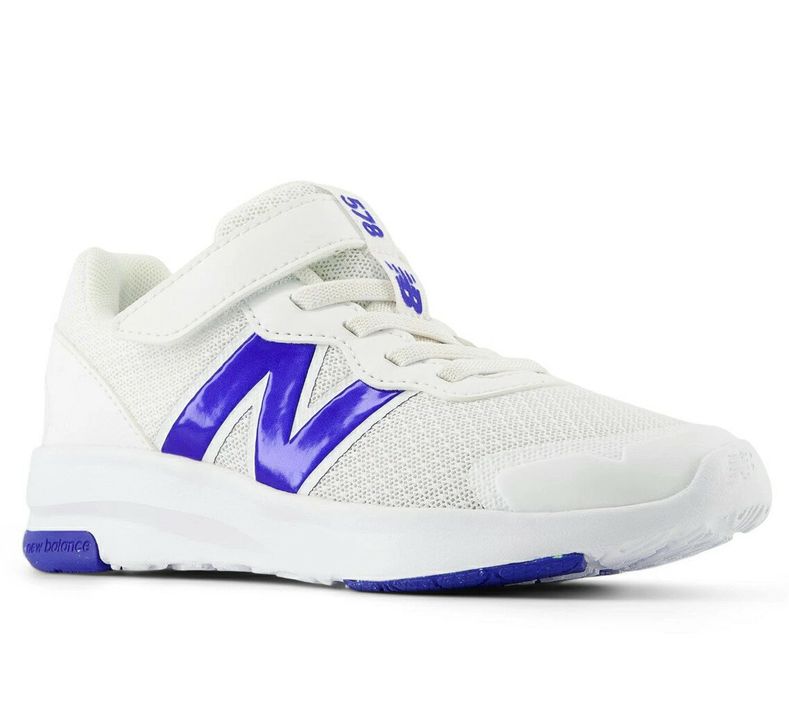 【19.5・20・21cm】NBスニーカー【newbalance】PT578OH ホワイト/ブルー マジックテープ 子供靴 通学履..