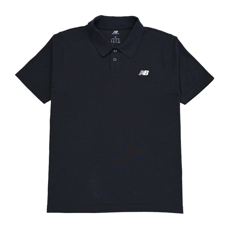 樂天商城 - NBピケポロシャツMT51519-BKブラック ロゴ メンズアパレル ニューバランス NEWBALANCE NB ロゴ　紳士ポロ　黒 ワンポイント ユニフォーム NBDRY ベーシックポロシャツ　サイドスリット