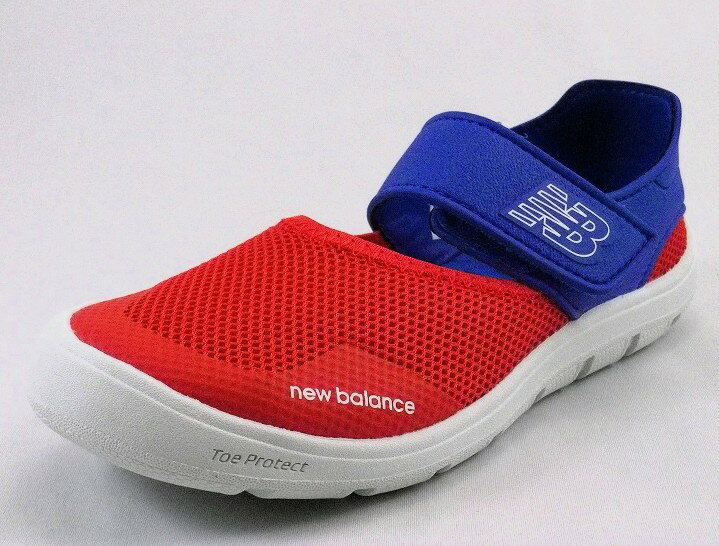 乐天商城 - 【ラスト22.5cmのみ】【newbalance】YO208B2ホワイト/ブルー/レッド 子供靴 サマーシューズ アクア アウトドアモデル キッズ専用ラスト なみなみインソール ニューバランス 面ファスナー 取り外し可能なインソール 水抜きホール 小学生 アウトドア SALE トリコ