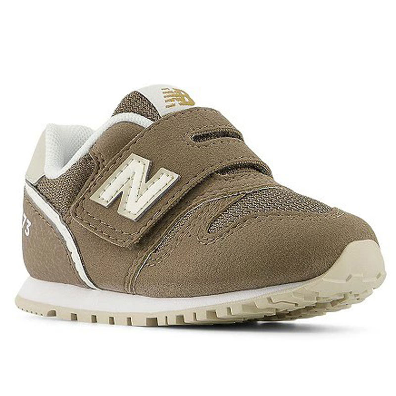 【newbalance】I373-7OYブラウンW スニーカーベビー 子供靴 ハーフサイズ ニューバランス ベビーシューズ ボーイズガールズシューズ 373 ローカットランニングモデル 脱ぎ履きし易い幅広面ファスナー INFANTモデル 茶色 赤ちゃん靴