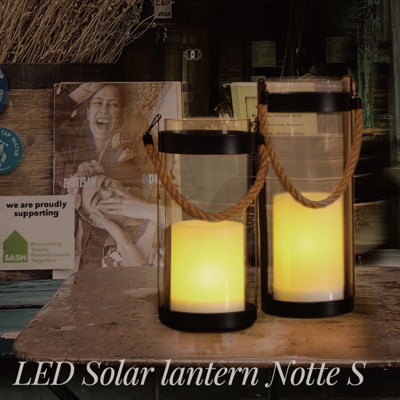 照明 ライト インテリア おしゃれ diclasse ディクラッセ LED 電球 LED Solar lantern Notte S LED ソーラーランタン ノッテS 鉄 ガラス 防滴 センサー 自動点灯 床置き ブルックリン 西海岸 北欧 ガーデニング 階段 屋外 庭 JQ