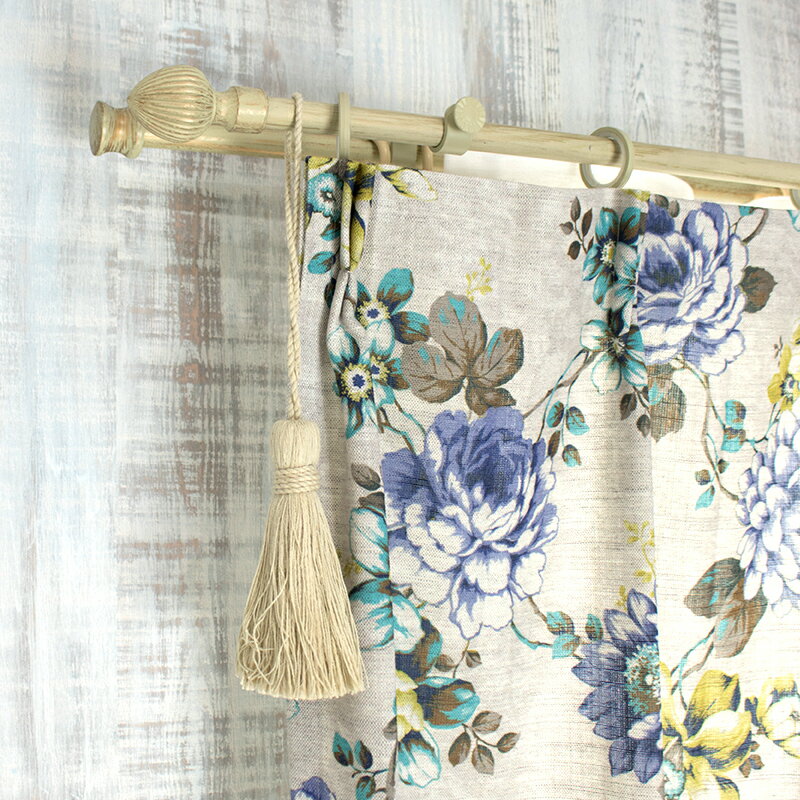 [11％OFF！4/1限定クーポン]タッセル カーテン インディーズ/●綿麻ナチュラルミニ...