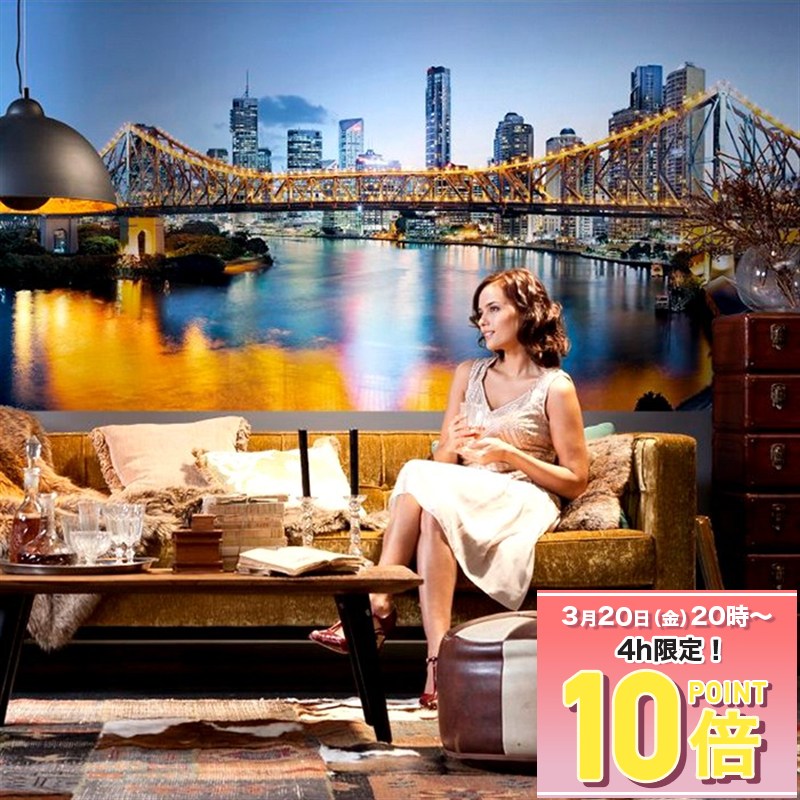 [10％OFF！15日限定クーポン]壁紙 インポート壁紙 輸入壁紙 海外 クロス のりなし 不織布 フリース はがせる ブリスベン 景色 背景 オシャレ ドイツ製XXL2-010 diy 補修 店舗 内装 リビング トイレ 玄関 リフォーム 撮影用 ウォールペーパー wallpaper C-F-1