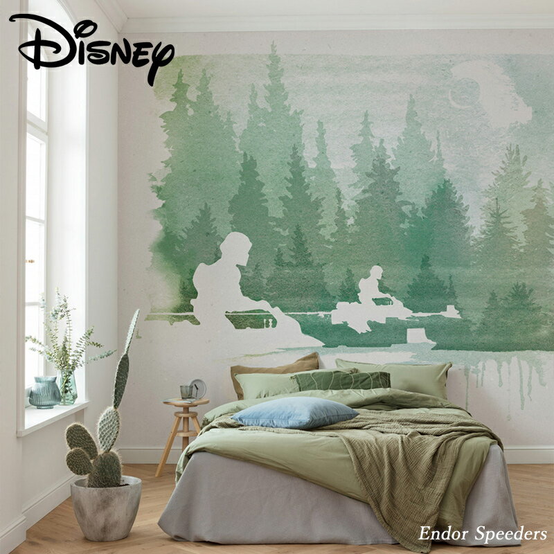 乐天商城 - [1000円OFFクーポン配布中]壁紙 クロス 輸入壁紙 インポート壁紙 ディズニー DISNEY おしゃれ 張り替え はがせる糊が使える 補修 コマー ディズニー スターウォーズ Endor Speeders エンドアスピーダーズ IADX7-006 C-F-1