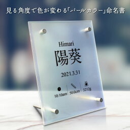 【命名書 パールカラー アクリルスタンド 】おしゃれ 赤ちゃん モダン シンプル オーダー 命名紙 記念品 透明 ピンク 出産祝い 出産内祝 ギフト 友人 両親 義両親 祖父母 出産 贈り物 お七夜 インテリア かわいい 名入れ ベビー