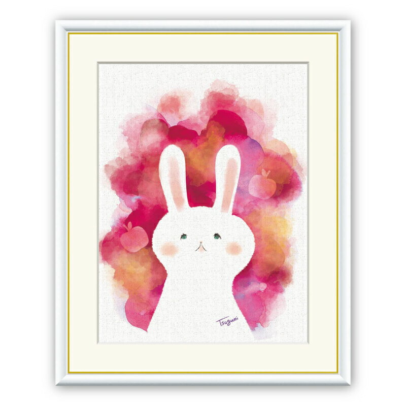 あなたのお部屋にアートを ふわもこ癒しの動物シリーズ 木下つぐみ ふくろう アート 芸術 現代アート 絵画 美術 複製 額付き ポスター F6 動物 インテリア フレーム 送料無料 レプリカ かわいい 評判 猫 子供部屋 カラフル 犬