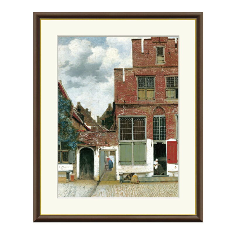 樂天商城 - フェルメール 『デルフトの小路』 【アートセレクション 世界の名画シリーズ 】アート アートパネル 名画 絵画 美術 油絵 複製額縁 額付き レプリカ F6 フレームフェルメール 風景 印象派 送料無料