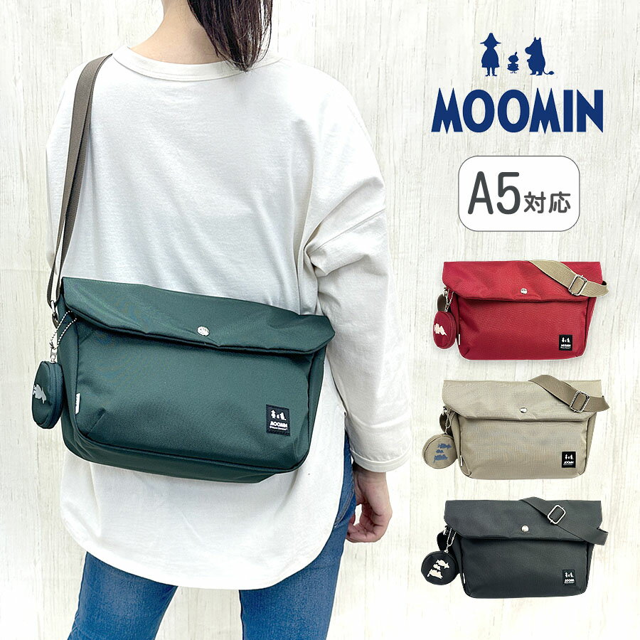 樂天商城 - ショルダーバッグ レディース 斜め掛け おしゃれ rmnk-02 MOOMIN ムーミン バッグ 横型 A5 スマホショルダー ミニポーチ付き 軽量 軽い ミイ スナフキン ニョロニョロ シンプル きれいめ かわいい プレゼント 女子 女性 大人 普段使い 通勤 旅行 アウトドア キャンプ フェス
