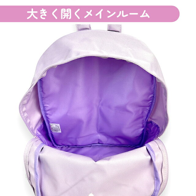 リュック キッズ 女の子 女子 小学生 中学生 ジュニア ティーン 通学 通園 遠足 通塾 習い事 旅行 修学旅行 お出かけ 12L 軽量 はっ水 ポリ帆布 クリアポケット リボン スクイーズ デイパック バックパック ブラック パープル ライトブルー anilet＋ 水玉スクイーズ mue-614 walletstore-10009300 財布&バッグの店 サイフとカバン サンプル画像3
