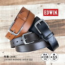 ベルト メンズ 本革 カジュアル 35mm 3.5cm 0111177 EDWIN エドウィン リアルレザー ステッチデザイン オーガニックレザー ニッケルフリ...
