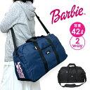 ボストンバッグ 修学旅行 2bb4530bt Barbie バービー ボストン 2WAY ボストンバッグ 42L 撥水 大容量 2泊 修学旅行 林間学校 合宿 ...