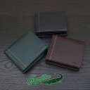 二つ折り財布 メンズ 本皮 本革小銭入れあり 81cr63 Crocodile クロコダイル 羊革 二つ折り財布 BOX型小銭入れ付き 折り財布 財布 本革 シープスキン レザー メンズ 男性 紳士 サラリーマン 大学生 社会人 通勤 通学 旅行 おしゃれ かっこいい シンプル クール(4)