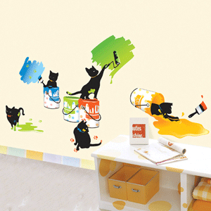 ウォールステッカー 猫のペイント 壁シール 壁紙シール wall sticker 北欧