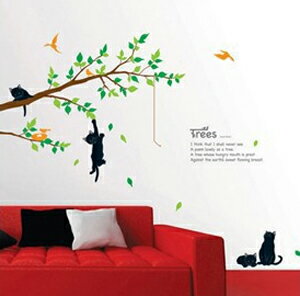 ウォールステッカー 猫と木 ウォールステッカー 北欧 壁シール 壁紙シール ウォールステッカー wall sticker ウォールステッカー 壁デコシール 02P05Nov16