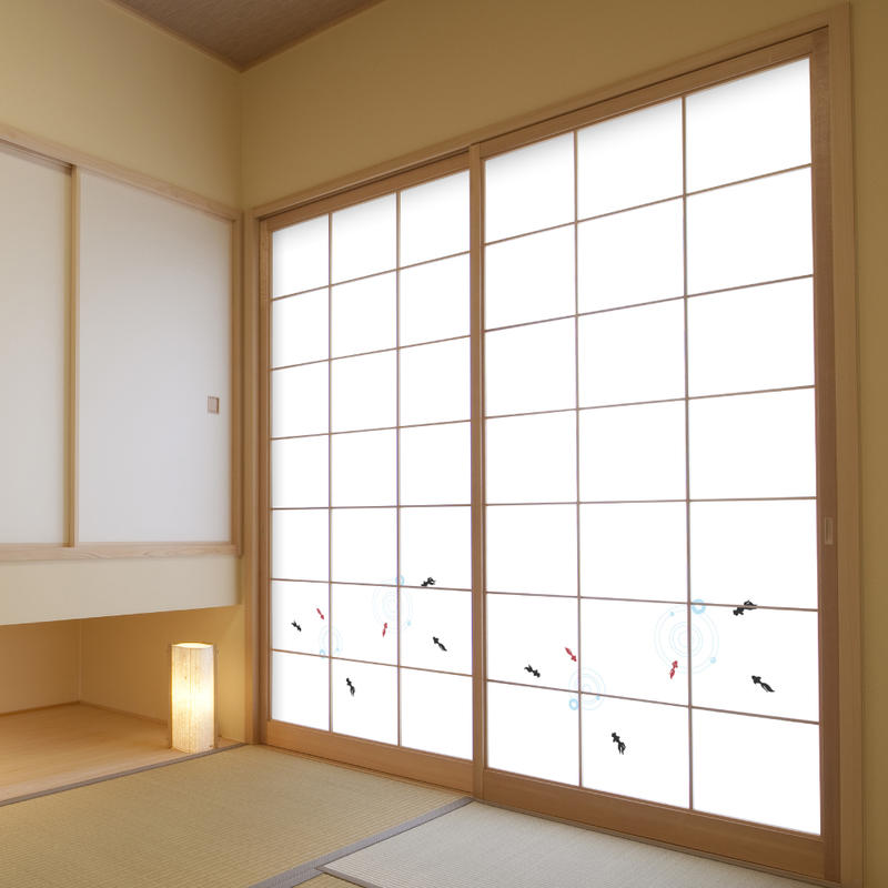 プリント障子紙【張りやすい障子紙】【おしゃれな障子紙】【ライフシリーズ】【金魚】【柄】【2枚セット】【送料込み価格】