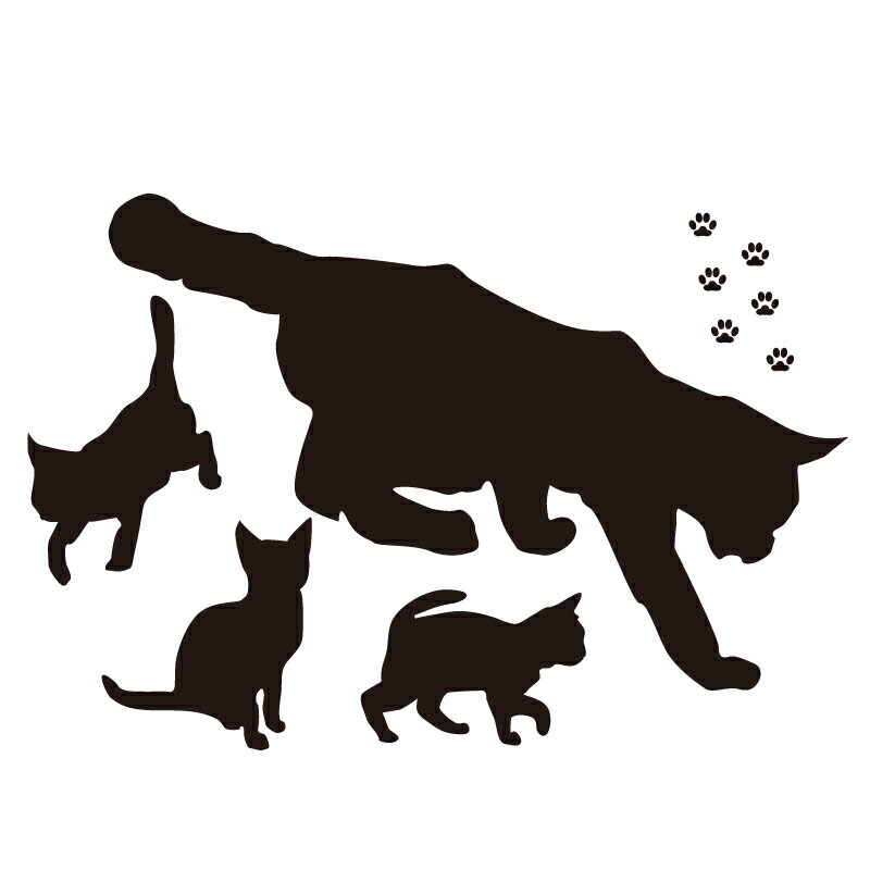 ウォールステッカー ネコH 【ws-022】 【A3】 【1枚】 【送料無料】