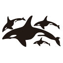 ウォールステッカー シャチ 【ws-055】 【950mm×1800mm】 【1枚】 【送料無料】