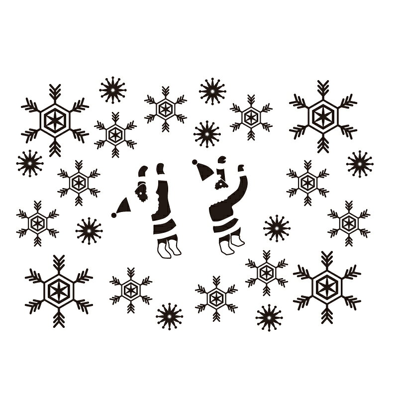 乐天商城 - ウォールステッカー サンタと雪 【ws-073】 【350mm×450mm】 【1枚】 【送料無料】